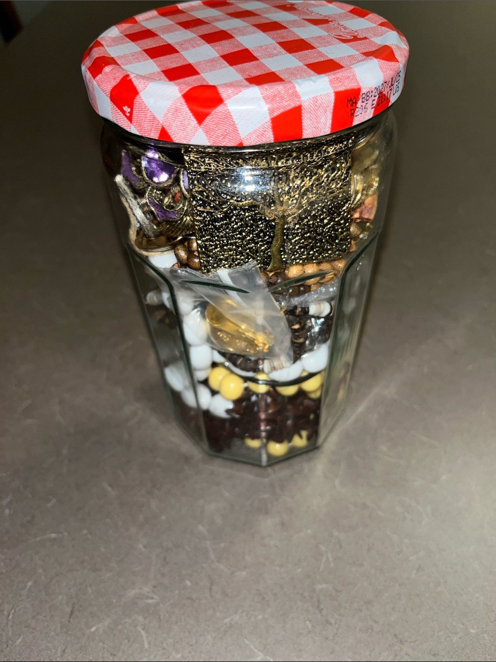 Jewelry jar filled with wearables